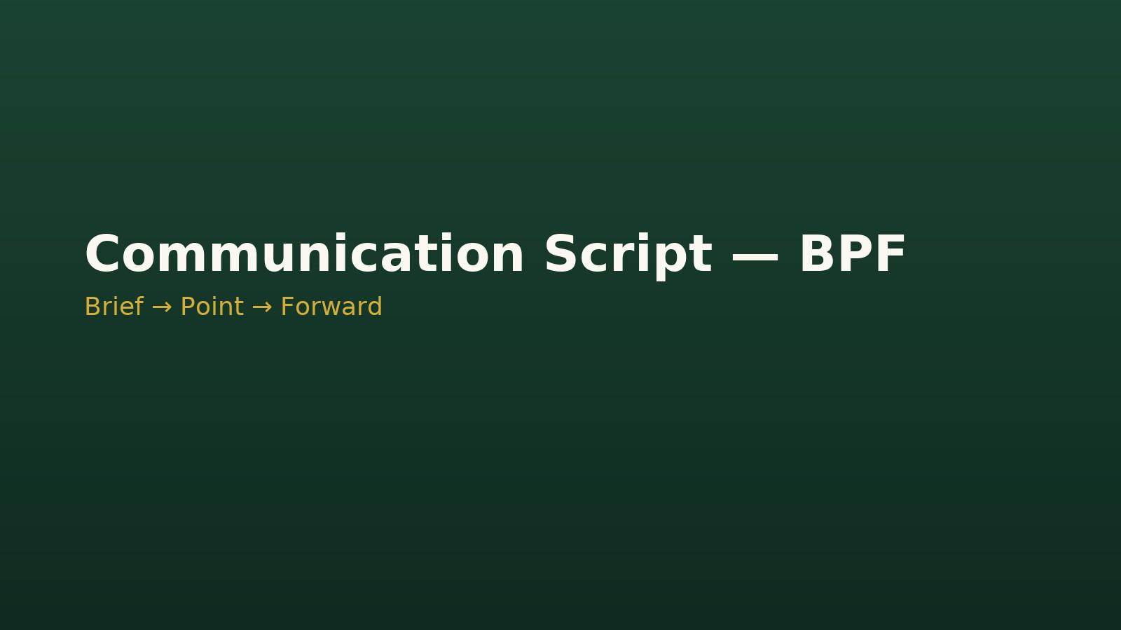 Cover image for Brotherhood Communication Script