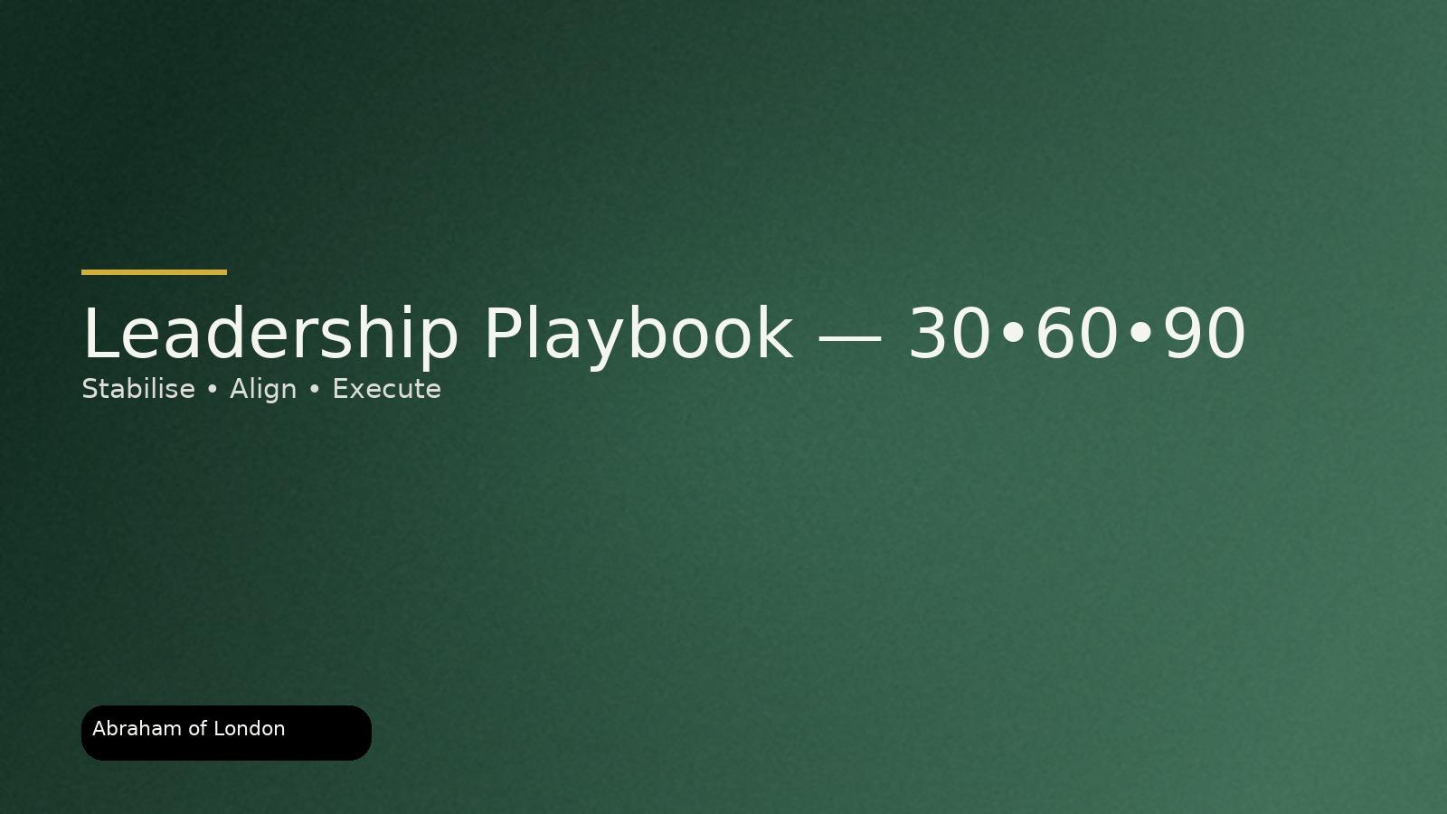 The Leadership Playbook