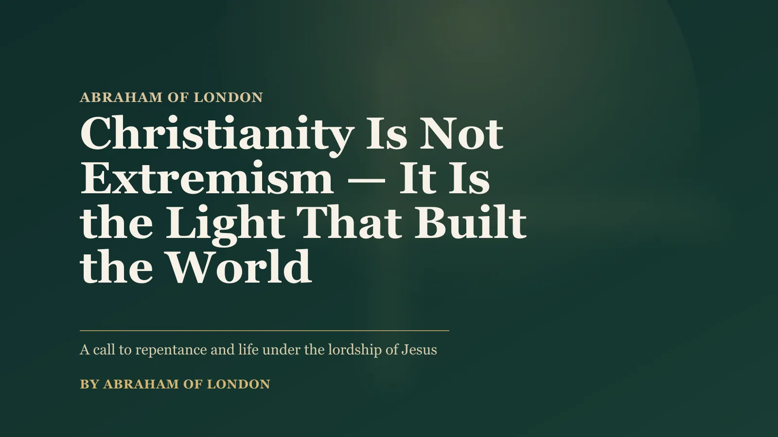 Christianity Is Not Extremism
