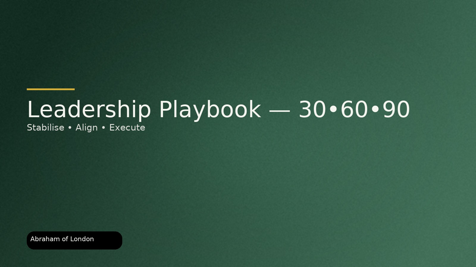 The Leadership Playbook