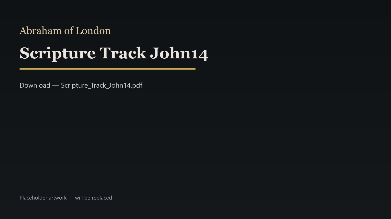 Scripture Track — John 14